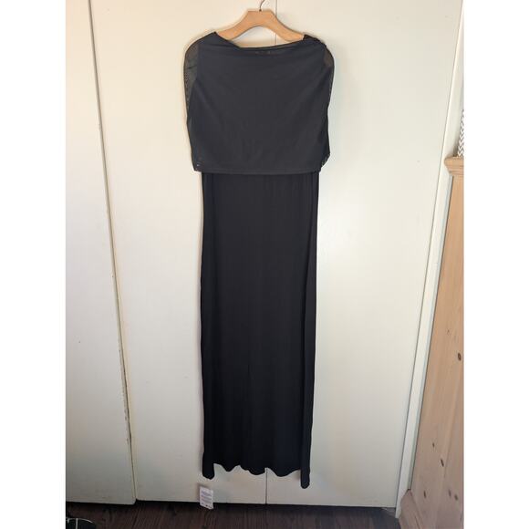 ASOS Design Mesh Cape Detail Black Maxi Dress - Picture 4 of 12